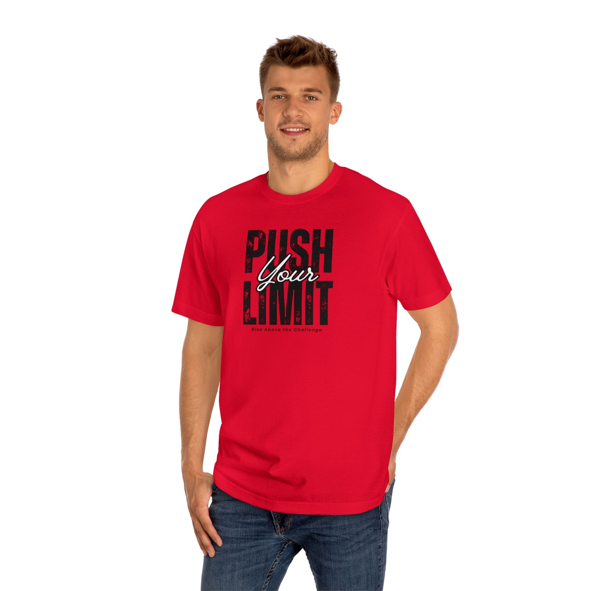 Motivational Unisex Tee - "Push Your Limit" - Fitness Apparel, Gym Shirt, Workout Gift, Inspirational Clothing, Casual Wear