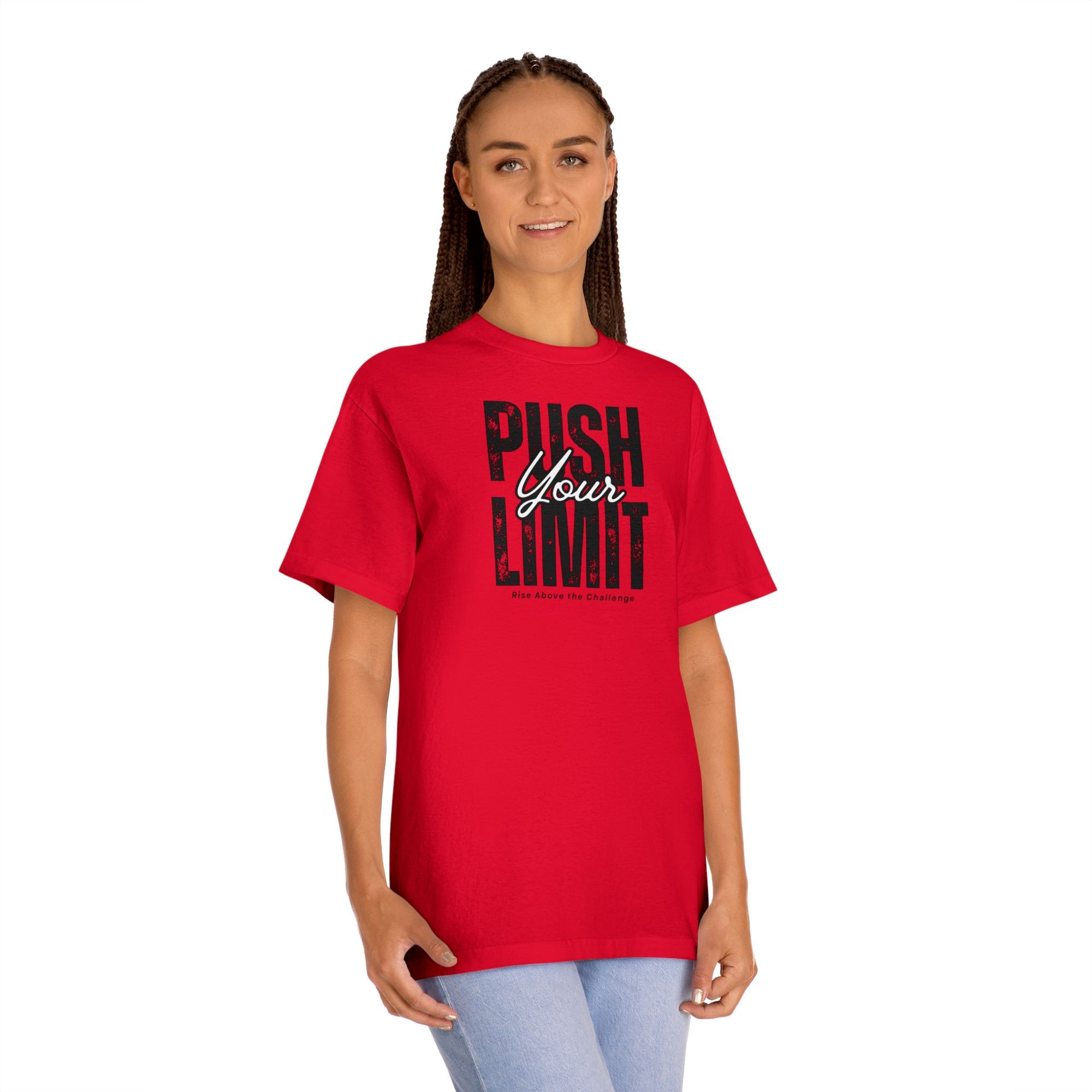 Motivational Unisex Tee - "Push Your Limit" - Fitness Apparel, Gym Shirt, Workout Gift, Inspirational Clothing, Casual Wear